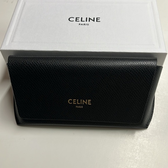 CELINE PARIS NWT NIB Black Flap Close Eyeglass Case w/ Sealed Microfiber Cloth - Picture 1 of 12